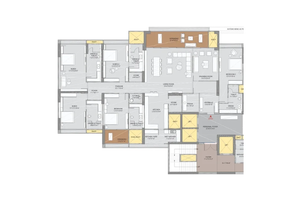 5 BHK Floor Plan